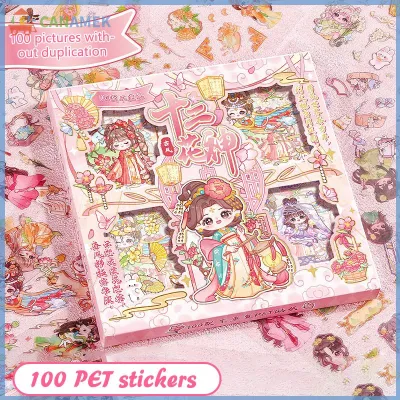 CANAMEK 100 tấm thời trang hợp thời trang capybara động vật dán không thấm nước tay tài khoản dán phim hoạt hình dễ thương Máy tính xách tay trang trí dán