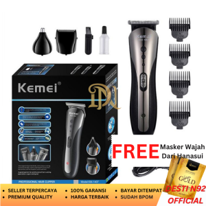 Alat Cukur Rambut Elektrik Kemei Charger 1 Set LengkapTanpa Kabel Pangkas Jambang Brewok Pencukur Kumis Bulu Hidung Bewok Jenggot JanggutCas Ukuran Kecil Mini Serbaguna