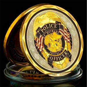 【discount store】Challenge Coin Police Officer US St Michael Badge Law Enforcement Commemorative