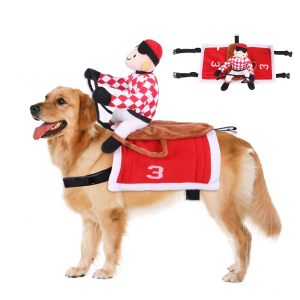 Halloween Dog Riding Costume Equestrian Outfit Realistic Furry Legs For Large Dog Cosplay Costume