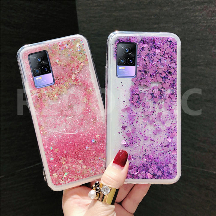 For VIVO V21E Y73 Case Liquid Quicksand Glitter Bling Transparent Silicone  TPU Soft Phone Cover Lazada PH