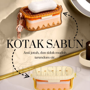 Kotak Wadah Tempat Sabun Batang Aesthetic Double Layer Bathroom Storage Body Soap Tempel Dinding