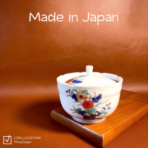 [Hàng Hiếm Japan 100% New] 01 Chiếc Chén Có Nắp Phong Cách Ngũ Sắc Saga Hoa Cúc