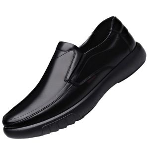 Korean Loafers Shoes For Men Fashion School Shoes For Men Slip On Tassel Loafer Black Leather Shoes Rubber Shoes For Men