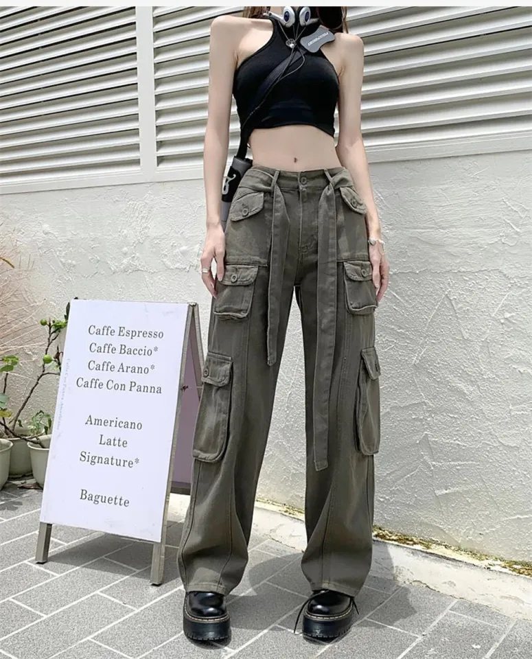 Y2k Pockets Cargo Pants For Women Straight Oversize Pants Harajuku
