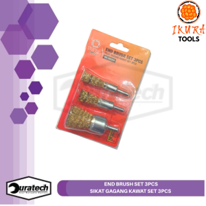 Ikura Tools End Brush Set 3pcs Sikat Endbrush Mata Bor Brush Sikat Lurus - 3pc Wire Brush Sikat Tangkai Bor Sikat Kawat Baja Bulu Kuningan - 3 Pcs End Brush Straight Crimped Wire Shank Bor Gerinda Pembesih Karat Besi Sikat Kawat Mangkok Pembersih Karatan