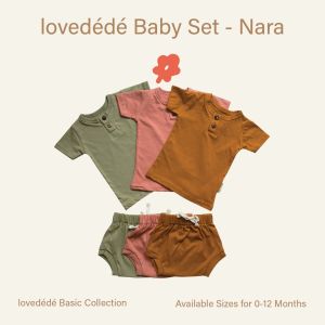 lovedede - Nara Set - Setelan Baju Celana Bayi Perempuan / Laki - Laki