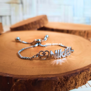 Gelang Nama - Gelang Serut - Zedd Jewelry: Elegansi Logam Berkualitas Tinggi dengan Pilihan Warna Silver dan Emas - Zelen Bracelet: Titanium 18K Gold Plated