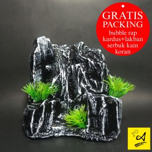 Tebing Batu Buatan ( MODEL A ) Aquascape Dekorasi Aquarium Batu Unik Hiasan Aquarium Tanaman Air Buatan  Sintesis Ornamen Murah Aksesoris Akuarium TIPE A1
