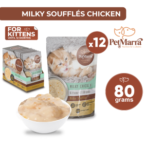 PetMarra Chicken Milky Souffles Kitten Wet Food Pouch 80g BUNDLE OF 12 kittens pet foods pets all breeds
