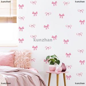 [COD] kunzhan Cute Pink Bow Wall Stickers Boho Bowknot Bedroom Decorative Wall Stickers Love Heart Bow Fridge Stickers DIY Home Decoration