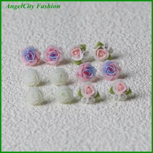 AngelCity Fashion Store 6Pair Simple Cute Colorful Flower Earrings Set For Women Girls Creative Sweet Flower Stud Earrings Party Trendy Jewelry Gifts