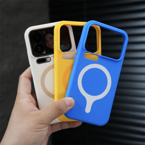 Neon Color Original Liquid Silicone Case For iPhone Xiaomi Mi 14 15 17 Pro Max Mi17 Magnetic For Magsafe Shockproof Frame Cover