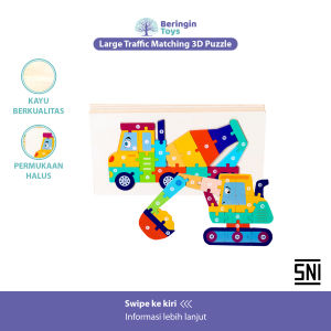 Beringin Toys Large Traffic Matching 3d Puzzle / Mainan Puzzle Kayu / Mainan Edukasi / Mainan Anak