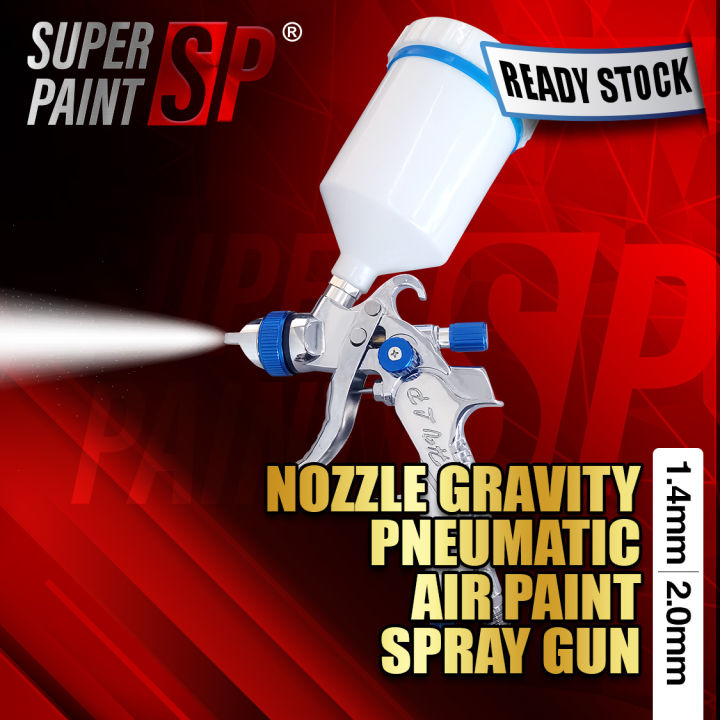 HVLP Gravity Feed Spray Gun 1.4 / 2.0mm Nozzle Painting Car Airbrushing