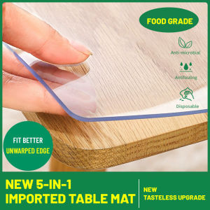 🔥2025 Thicken clear PVC Table Cloth Transparent table mantle waterproof and Anti-oil Rectangular plastic cover for table mat 2/4/6/8/10 seater