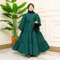 Gamis Anak Perempuan Usia 7 - 13 Tahun / Dress anak Katun Polos / Gamis susun anak terbaru 2024. 