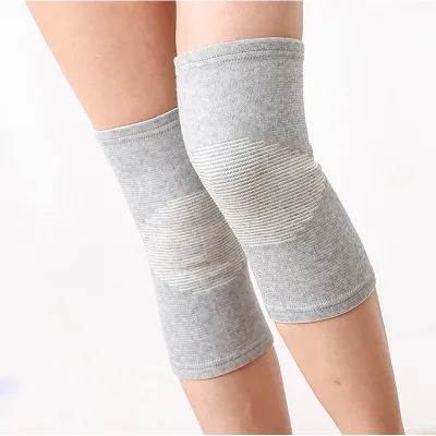 Bamboo Charcoal Warm Thin Knitted Knee Pads Leg Warmer Fitness Non Slip Mens And Womens Knee Pads竹炭保暖薄款针织护膝