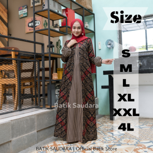 Gamis Batik Katun Motif Songket Merah Batik Saudara