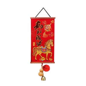 BANZU Phim hoạt hình Trang trí Tết Nguyên Đán Vải nhung Phong cách Trung Quốc dây chuyền cặp đôi mùa xuân Năm ngựa có tua rua Dây Chuyền Lễ Hội Mùa Xuân dành cho gia đình