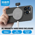 HAGIBIS MC100/MC100 PRO 100W M.2 USB3.2 Gen2 10Gbps Full Speed Transfer PD100W SSD Enclosure with Magsafe, Supports 2TB Capacity for iPhone, Tablet and Laptop. 