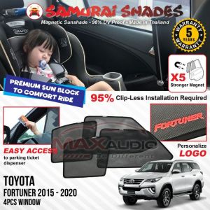 TOYOTA FORTUNER 2015 - 2020 X5 MAGNET KUAT Sunshade SAMURAI SHADES Magnetik Sun Shade Pelindung Matahari Kereta [FREE]