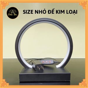 Kệ đèn Led tròn hào quang để tượng phật đèn led trang trí tiểu cảnh để bàn decor thác khói trầm hương - shop Diệu Tâm