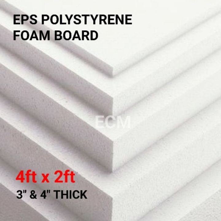 (3 - 4 THK) 60CM X 120CM EXPANDED POLYSTYRENE BOARD SQUARE / WHITE FOAM ...