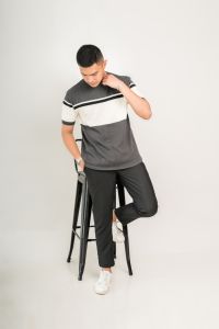 Kaos Pria Lengan Pendek Rajut Premium Katun Smith Berlin Kai Knit Modern Fit Motif Salur