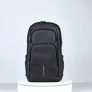 HK Waterproof Mens Shoulder Bag Business Crossbody Bag Casual Chest Pack with USB Charging Port Oxford Side Bag for Man Leisure Satchel