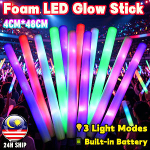 【24h ship】48CM LED Foam Glow Stick Colorful Flashing Light Wand Concert Party Festival Event