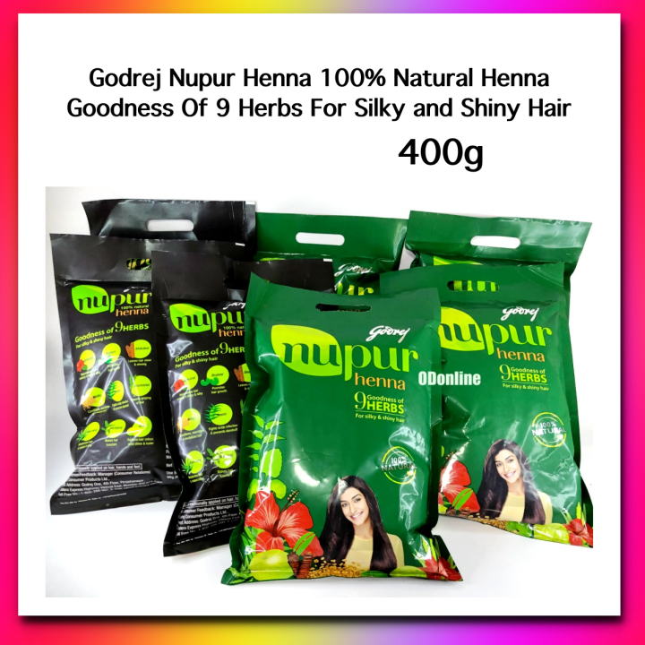 Amazon.com : Godrej Nupur Henna Natural Mehndi for Hair Color with Goodness  of 9 Herbs 120gram X 3Packs : Beauty & Personal Care