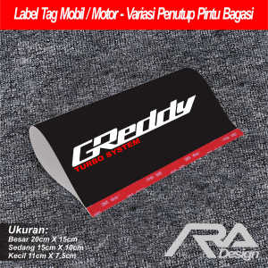 greddy  - Label Tag Mobil - Variasi Penutup Pintu Bagasi - Hiasan Stiker Lego Mobil Viral