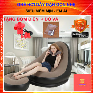 [BẢO HÀNH 6 THÁNG + TẶNG KÈM BƠM ] Ghế Sofa bơm hơi Chất liệu cao su dày dặn Đàn hồi Bọc nỉ Đệm Hơi Lót Chân Cao Cấp - Ghế hơi tựa