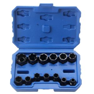 13pcs Impact Stud Socket Extractor Set Damaged Nut Bolt Remover 3/8"Bolt Remover Tool Set