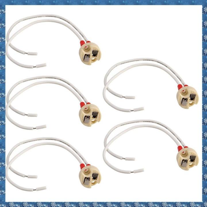 (WUSG) 5X MR16/GU5.3 Socket Halogen LED Bulb Holder Base Ceramic Cable ...