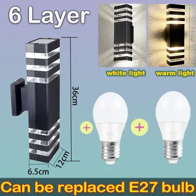 LED Wall Lamp Outdoor IP65 Waterproof 3 Colors Crystal Decor Balcony Garden Courtyard
