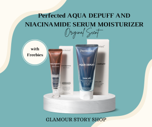 Combo Perfected Aqua Depuff Mild Gel Cleanser and Niacinamide Serum Moisturizer All Skin Types Sensitive Skin Whitening Soothing Skincare Comfort