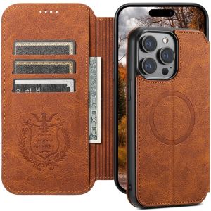 SUTENI Compatible Wireless Charging Leather Phone Case For iPhone 13 14 15 16 Plus 17 18 Pro Max Flip Cover Wallet Card Holder2026