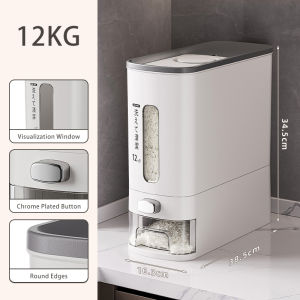 Tầm Nhìn 6Kg/12Kg Loại Báo Chí hộp đựng gạo gạo Nhật Dispenser Khe Thùng gạo Với cửa sổ trong suốt Nhà Bếp Lưu Trữ Container Ngũ Cốc Dispenser Côn Trùng Bằng Chứng