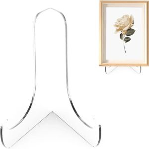 ILOIQD Acrylic Flat Plate Stand Clear 60-Degree Angle Display Easel Stand Tablet Holder Durable Book Stand Picture Frame