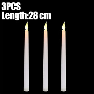 10Pcs LED Long Candle Flameless Pointed Candle Light Battery Powered Candle Light for Home Birthday Wedding Dinner Party Decoration