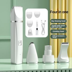 (SG Dliver)Pet Shaver Hair Clipper Set 4 in1 Pet Trimmer Kit Electric Pet Grooming Shaver Cordless Multi-function Pet Nail Sharpener Set Rechargeable