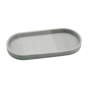BEBA Silicone Bathroom Vanity Tray Flexible Rectangular/Oval Bathroom Counter Tray Sleek Thickened Countertop Valet Tray Kitchen