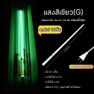 หลอดไฟงานวัดยกลัง LED 1ลัง30ชุด ยาว120ซ.ม พร้อมปลั๊กเสียบไฟ 2Pin หลอดไฟตกแต่งประดับT8 18W หลอดไฟสี