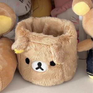 Dễ Thương Rilakkuma Plushes Bút Đựng Mỹ Phẩm Bút Hộp Đựng Kawaii Bàn Làm Việc Phụ Kiện Văn Phòng Tổ Chức Kid Văn Phòng Phẩm Quà Tặng