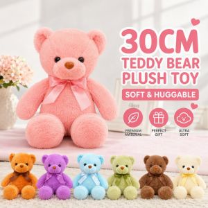 30 Centimeters Teddy Bear Plush Doll Ultra Soft Fabric Huggable Gift For Valentine Wedding