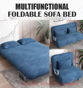 Foldable Velvet SofaBed Single Sofa Bed Foldable Bed Chair Foldable Sofa Multi-functional Folding Lazy Bed Washable