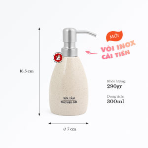 Bình đựng dầu gội sữa tắm nước rửa tay khách sạn bằng sứ Bát Tràng cao cấp - dáng xoài màu đen-trắng 300ml