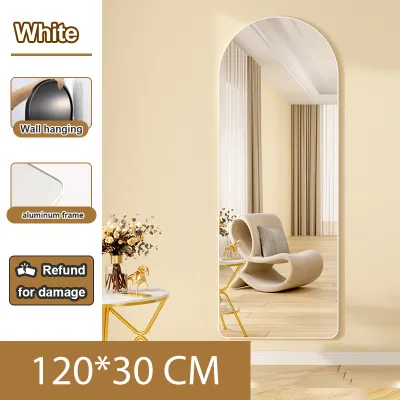 【Warranty】Whole Body Mirror with Stand HD Mirror Full Body Mirror Floor/Wall Mounted Dual Use Hanging Mirror in Bathroom Fitting Mirror Slimming Mirror Household Cloakroom Mirror Full Length Mirror Floor Mirror Wall Mirror for Living Room Bathroom Mirror